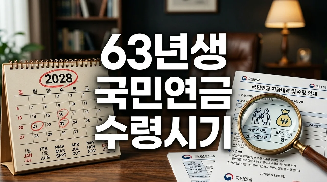 63년생 국민연금 수령시기: 조기수령, 연기연금, 예상액 총정리