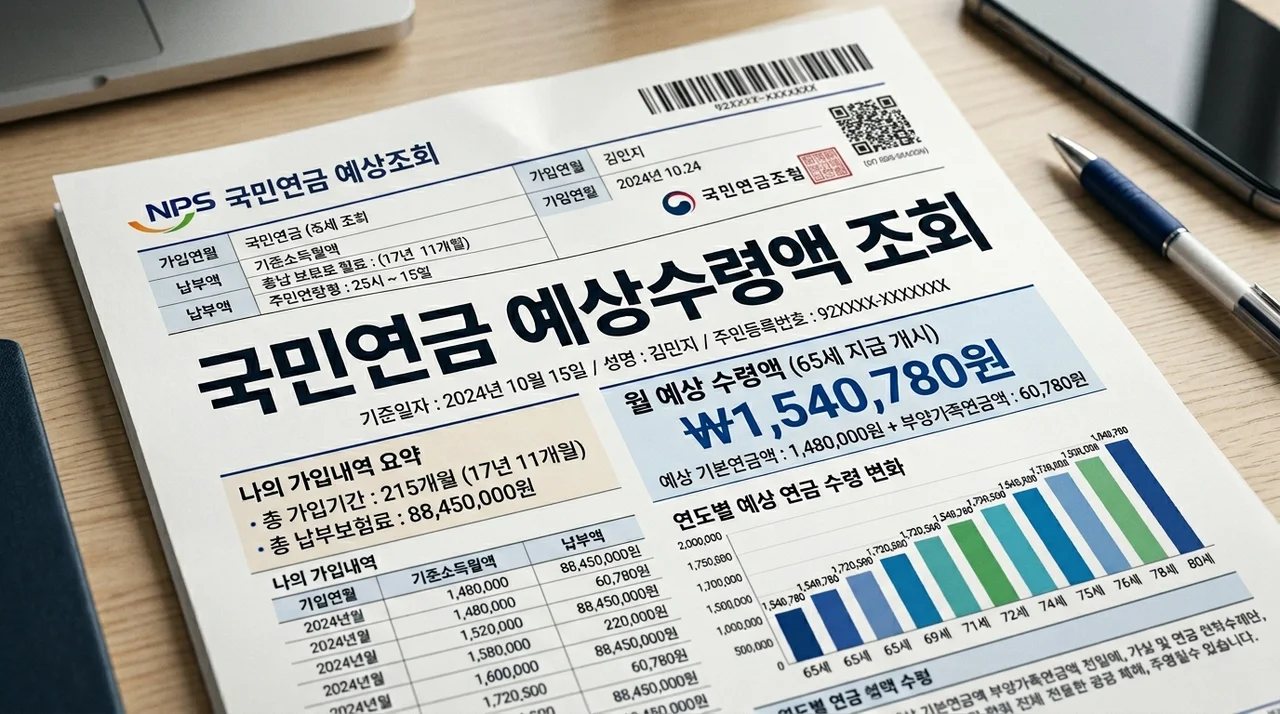 쉽고 빠르게 하는 국민연금 예상수령액 조회 방법
