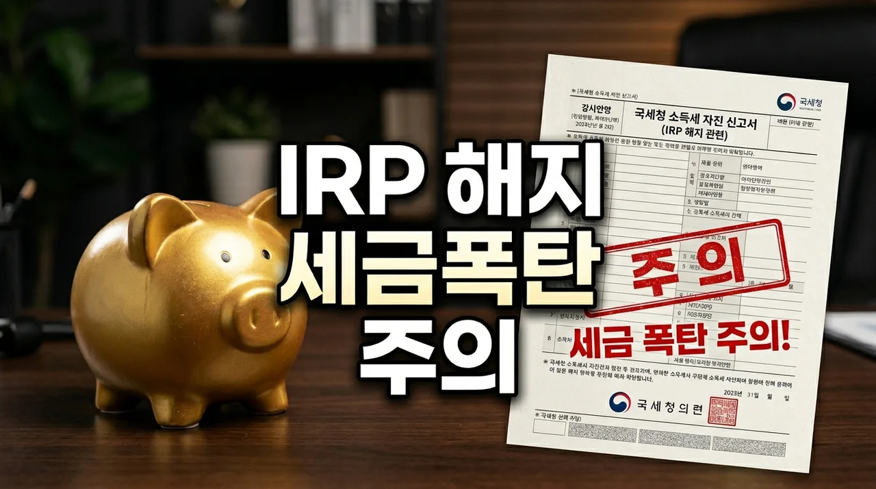 IRP 해지 불이익 총정리: 세금 폭탄 피하는 방법과 절세 전략