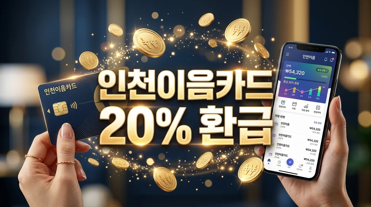 인천이음카드 20% 캐시백 혜택 총정리: 3개월 최대 30만원 환급 받는 법