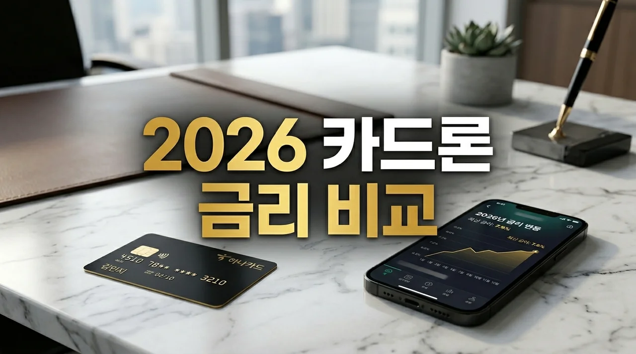 2026 카드론 금리 비교 및 신용점수 하락 방지 완벽 가이드