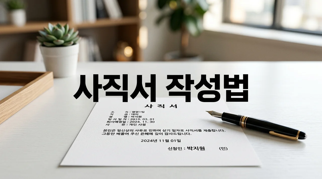 사직서 작성법 (퇴직사유, 실업급여, 퇴사절차)