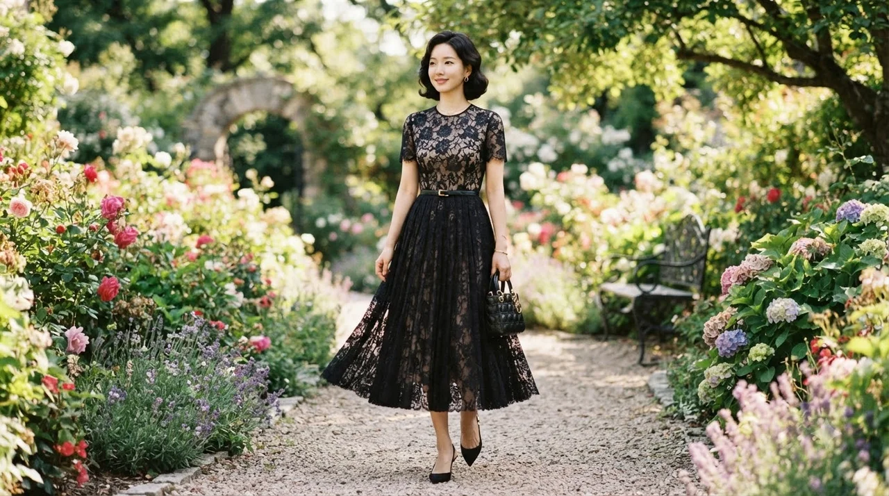 디올(Dior) 앰배서더의 정석, 클래식한 블랙 원피스 스타일