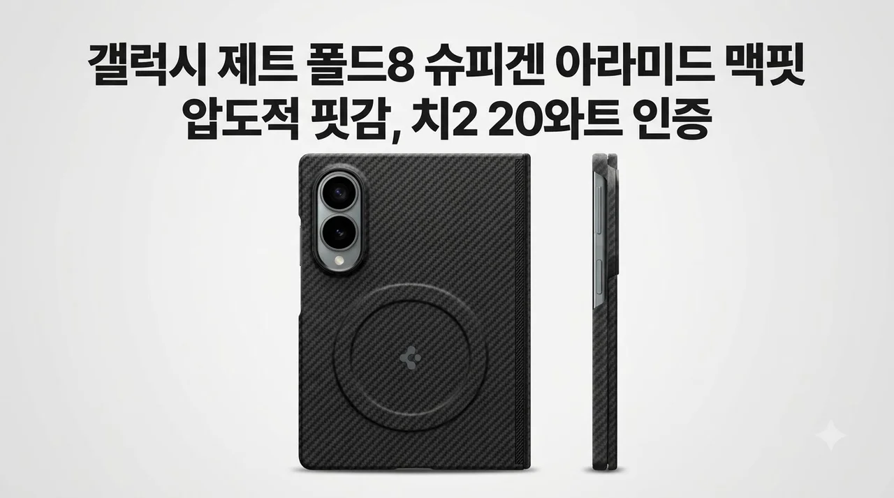 갤럭시Z 폴드8 슈피겐 아라미드 맥핏 케이스, Qi2 20W 인증의 압도적 핏감