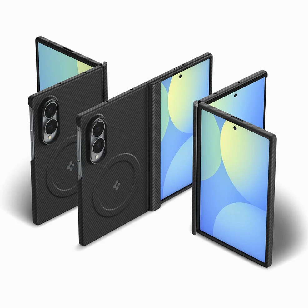Qi2 20W 인증 갤럭시 맥세이프 케이스 초슬림 카본 에어스킨아라미드 맥핏 갤럭시Z 폴드8, 아라미드, 블랙 상세 이미지 1