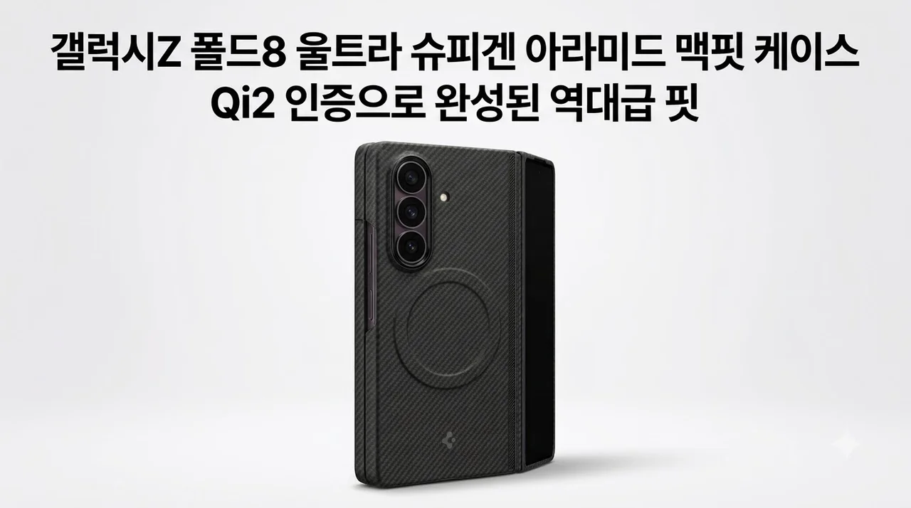 갤럭시Z 폴드8 울트라 슈피겐 아라미드 맥핏 케이스, Qi2 인증으로 완성된 역대급 핏