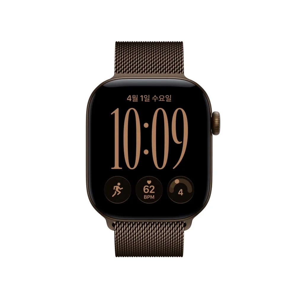 애플 애플워치 12 GPS 알루미늄 다크 브론즈, 42mm, 다크 브론즈 밀레니즈 루프 상세 이미지 4