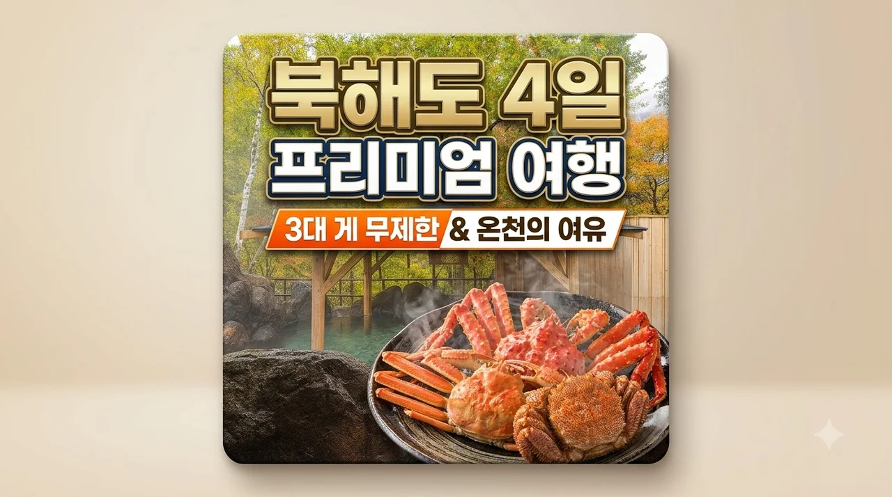 북해도 4일 프리미엄 여행, 3대 게 무제한과 온천의 여유